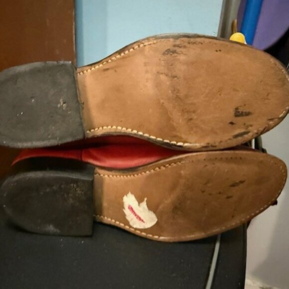 Vintage 1980s Red Laredo Round-toe Roper Cowboy Boots - 6M - Picture 12 of 16